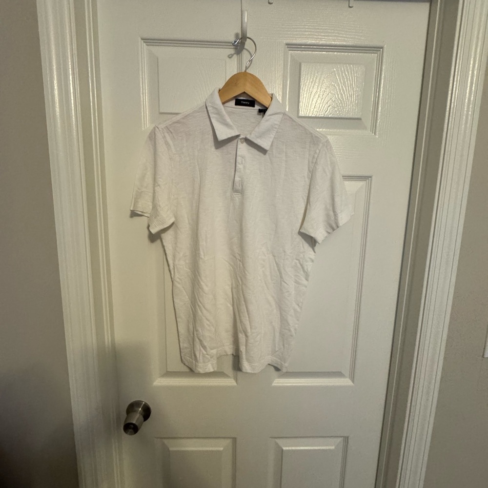 Theory Crisp White Polo Shirt